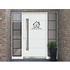 Deursticker huis met naam Deursticker huis met naam