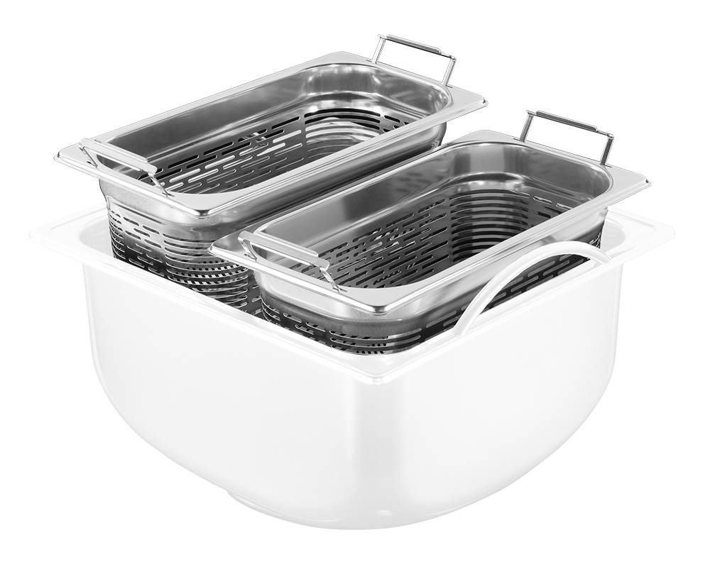 Special perforated basket with handles INOX RVS FOR FOOD INDUSTRY