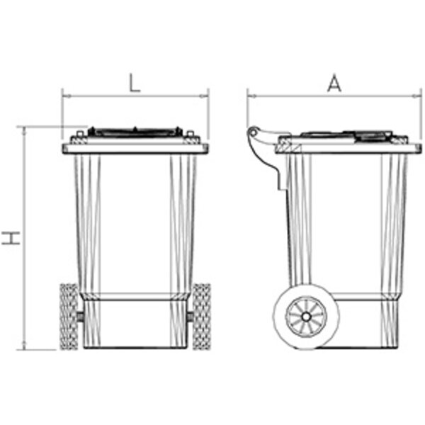 Fricosmos Waste bin with lid and wheels with pedal