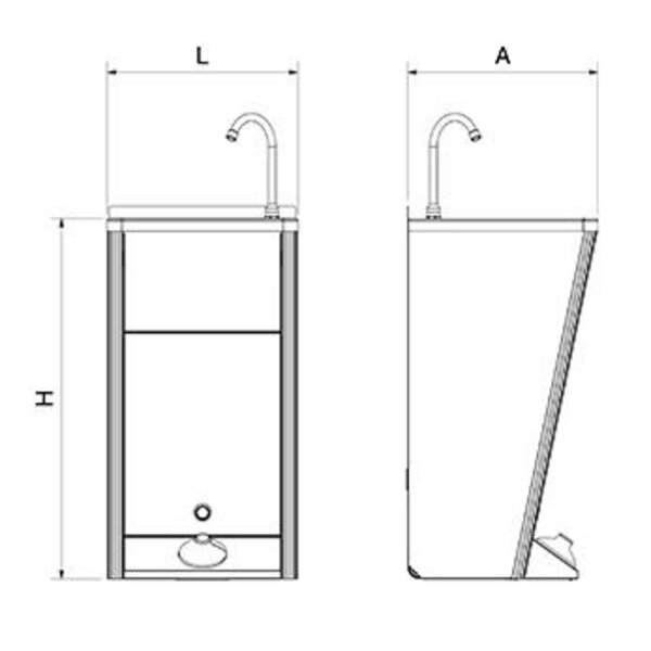 Fricosmos Mobile washbasin with built-in water tank - without splashback