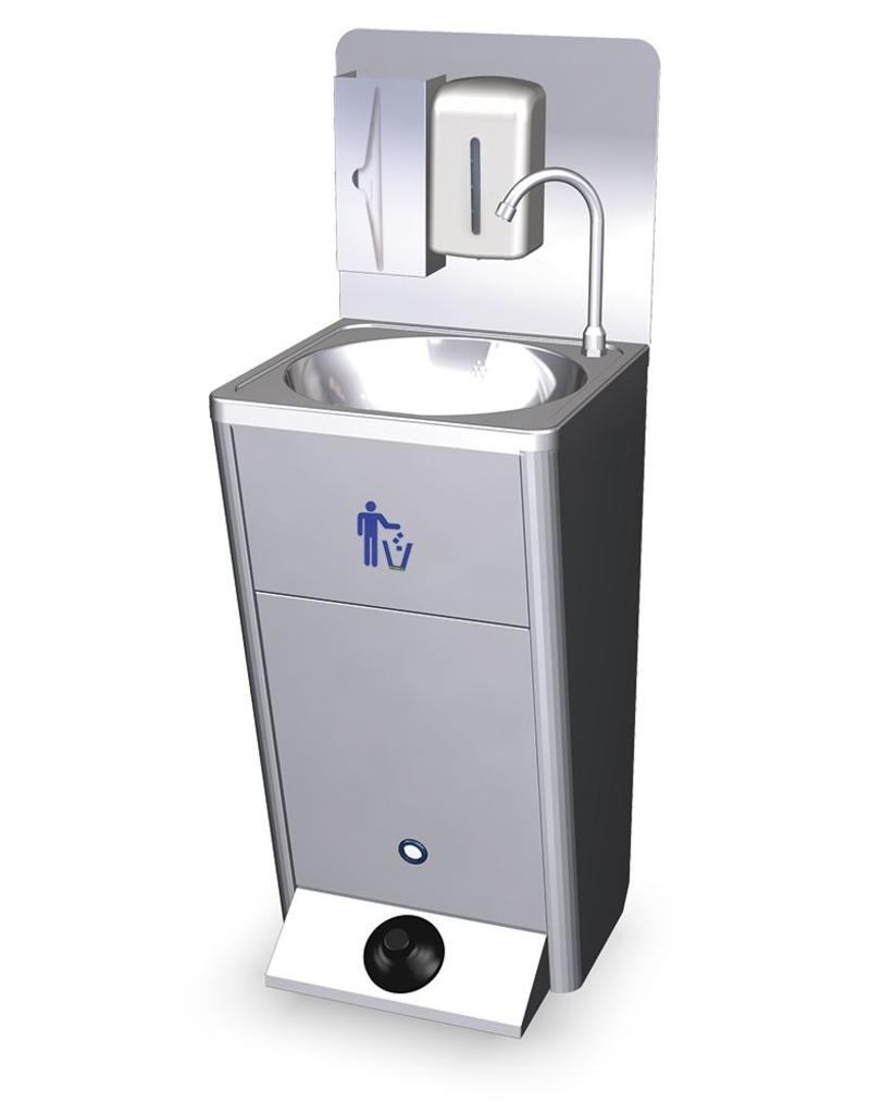 Mobile Hand Wash Basin With Integrated Tanks Backsplash