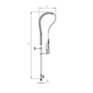 Voorspoeldouche met afsluitkraan