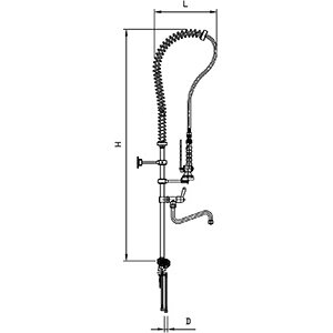 Voorspoeldouche met dubbele afsluitkraan en bakvulling