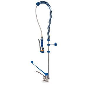 Pre-rinse shower with elbow operation