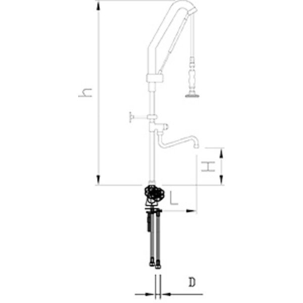 Fricosmos Pre-rinse shower with lift mechanism and bucket filling