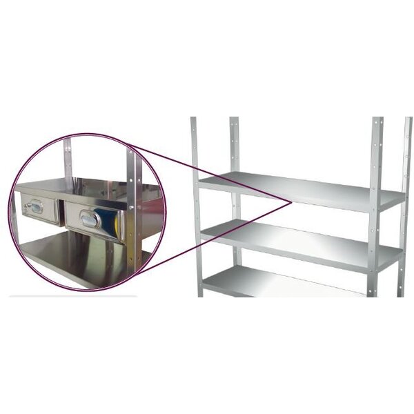 Complete modular rack with 0.8 mm shelves