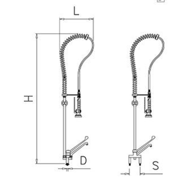 Fricosmos High Neck Double Inlet One Handle Shower Head, Elbow Control