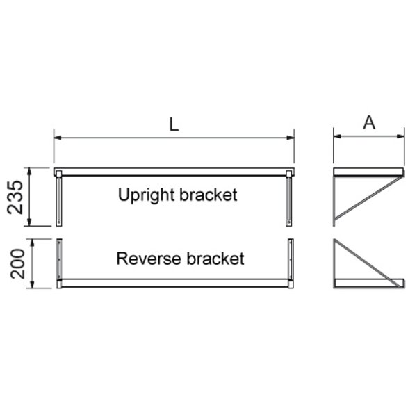Wall shelve with seperate supports (open type)