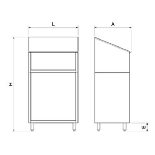 Fricosmos Stainless steel desk + lockable drawer