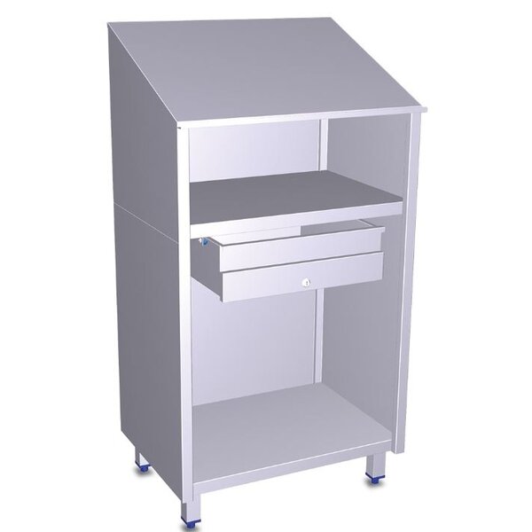 Fricosmos Stainless steel desk + lockable drawer