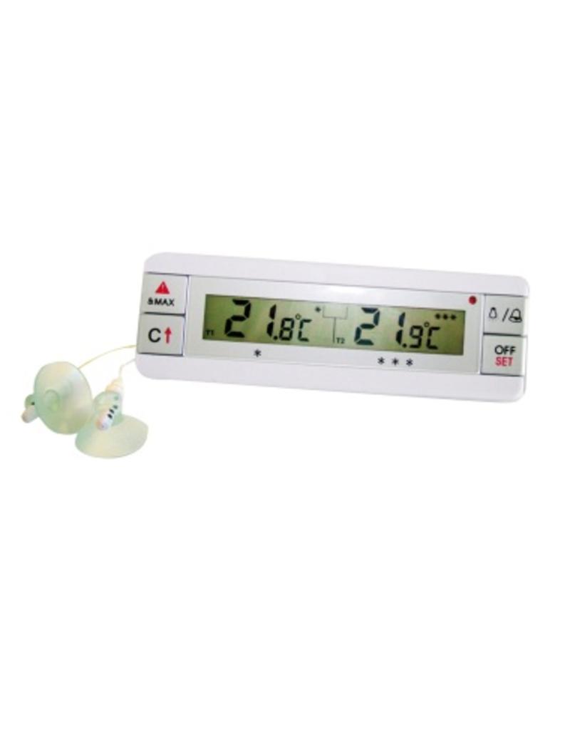 Digital fridge and freezer thermometer with two probes INOX RVS FOR