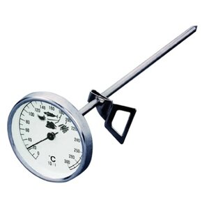 Round oven thermometer with probe