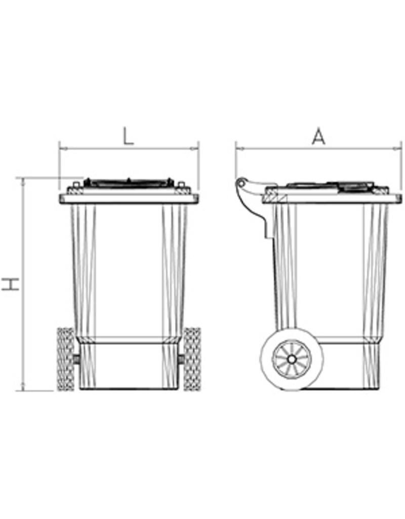 Waste bin with lid and wheels INOX RVS FOR FOOD INDUSTRY