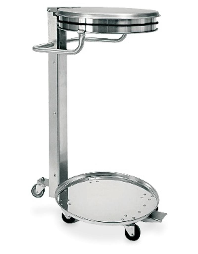Rubbish bag holder with lid and wheels INOX RVS FOR FOOD INDUSTRY