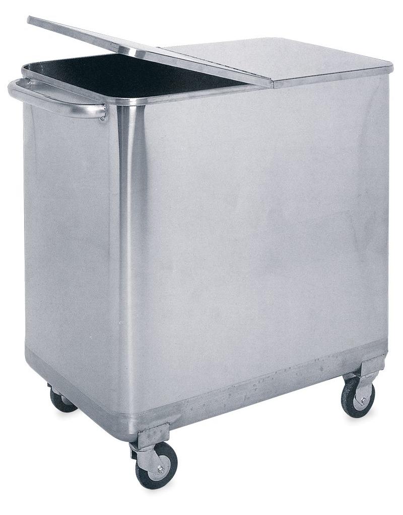 Square Stainless Steel Trash Can With Lid And Wheels Inox Rvs For Food Industry