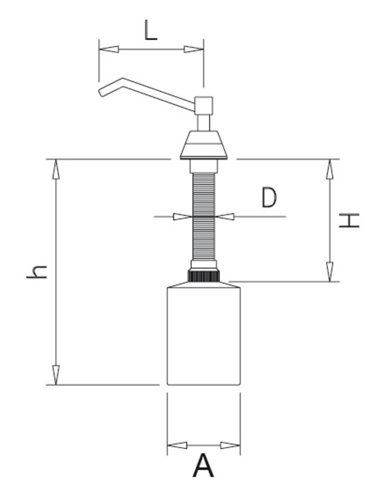 Soap dispenser to embed INOX RVS FOR FOOD INDUSTRY
