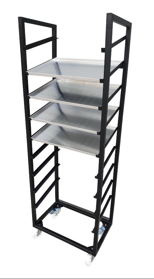 Biscuit rack black lacquered, 8, 9 or 10 deep INOX RVS FOR FOOD INDUSTRY