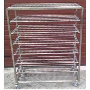 Flat stainless steel bread cart