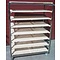 Flat stainless steel bread trolley with beech grate Small