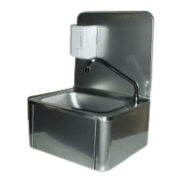 Seabiscuit line Hand washbasin with splash plate and soap dispenser