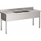 Dishwashing sink 2 basins in the middle of the furniture 700mm