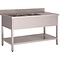 Washing-up sink 2 basins furniture 700mm depth base plate