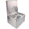 Seabiscuit line Hand washbasin with splash plate and soap dispenser