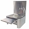 Seabiscuit line Hand washbasin with splash plate and soap dispenser