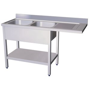 Double sink for dishwasher, right drainer