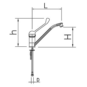 Mixer tap with elbow control
