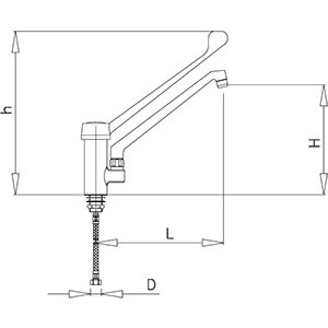 Mixer tap with elbow control