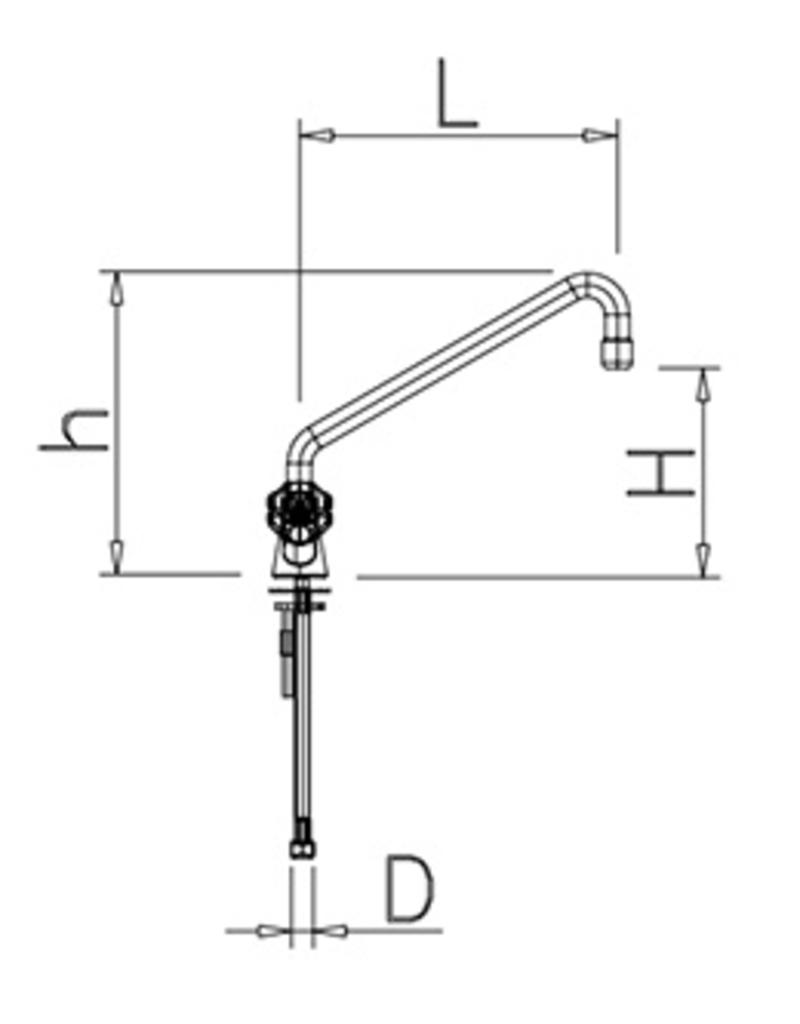 Hand mixing tap INOX RVS FOR FOOD INDUSTRY