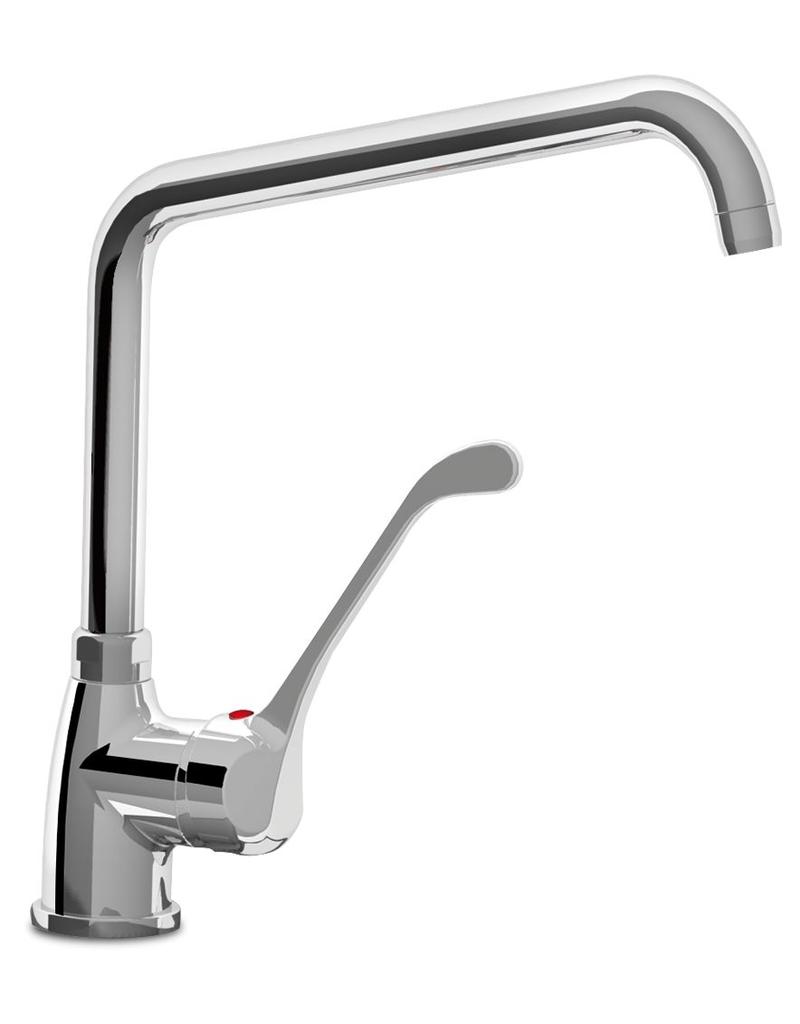 Mixing tap with long operationarm INOX RVS FOR FOOD INDUSTRY