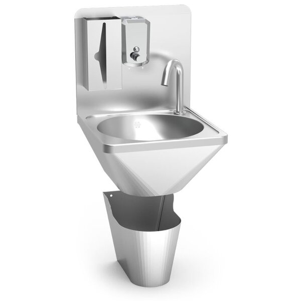 Fricosmos Wall-mounted hand wash basin with separated paperbin with sensor