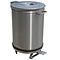 Stainless steel waste bin with pedal operation and wheels