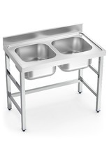 Double sink without bottom plate