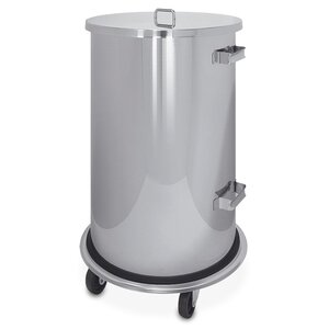 Stainless steel container with lid and wheels