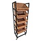 Black lacquered cookie rack with wicker baskets 600x400mm