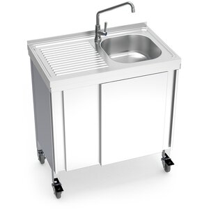 Mobile and autonomous washbasin with electrical system (Cold water pump)