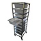 Raw material tower with 9 bins with lid