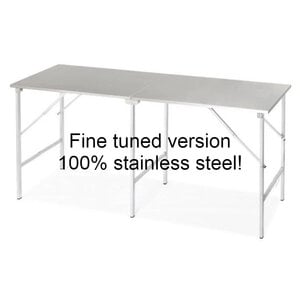 Folding stainless steel table
