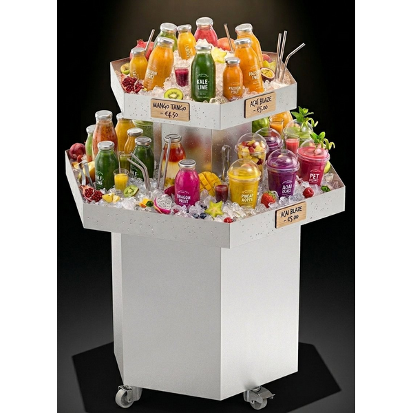 Fricosmos Multifunctional Stainless Steel Ice Cream Display Case Fish, Smoothies & Drinks