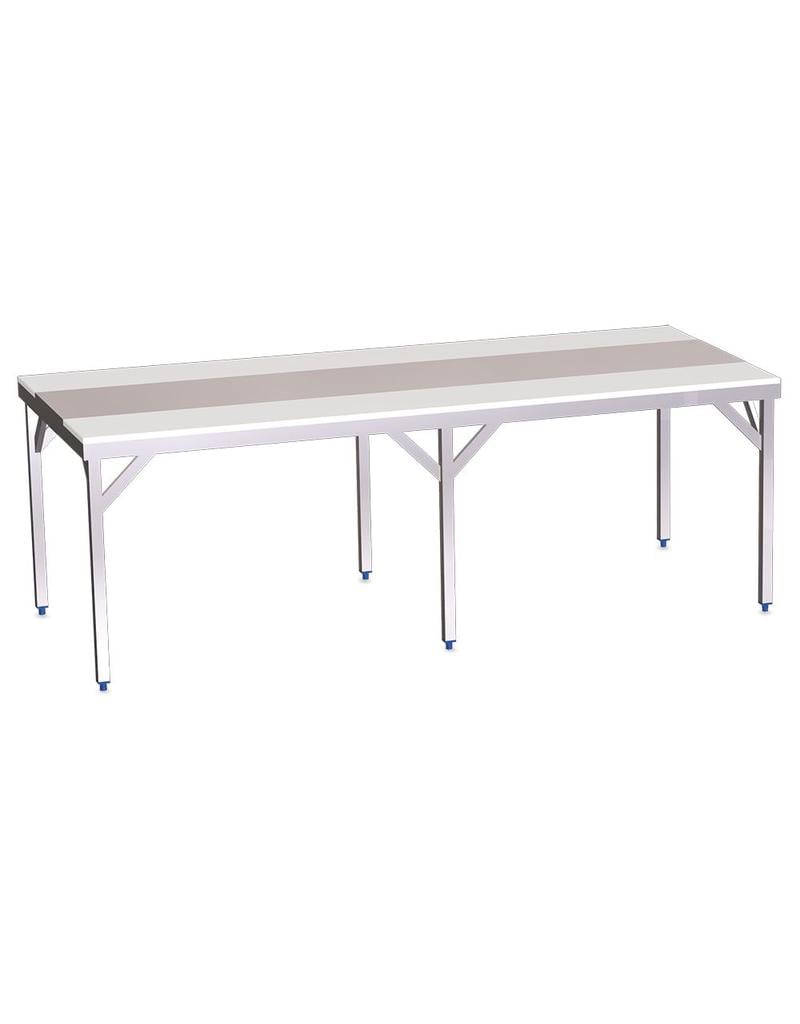 Double cutting table without shelf