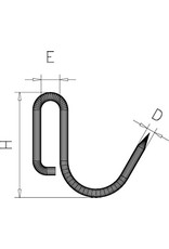J-shape hook with edge