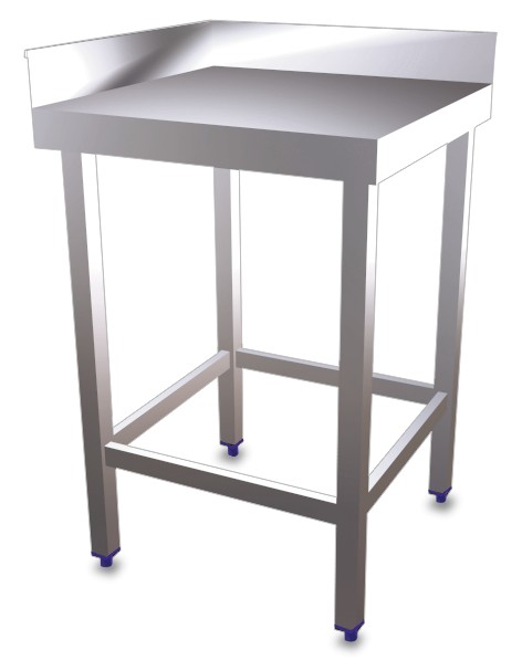 Corner table without shelf - INOX RVS FOR FOOD INDUSTRY