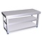 Stainless steel bench for locker room with double shoe rack