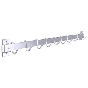 Wall mounted bar with hooks