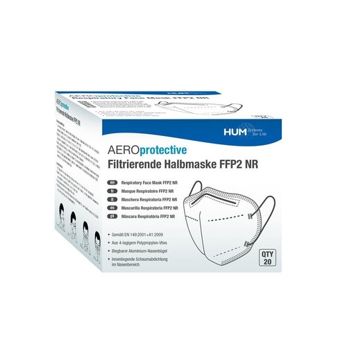  HUM Caja de 20 mascarillas FFP2 NR 