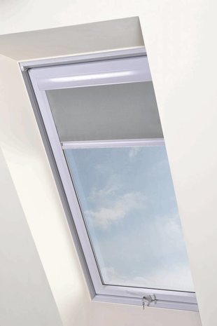 Intura Multistop roller blind with white aluminium frame for plastic skylights