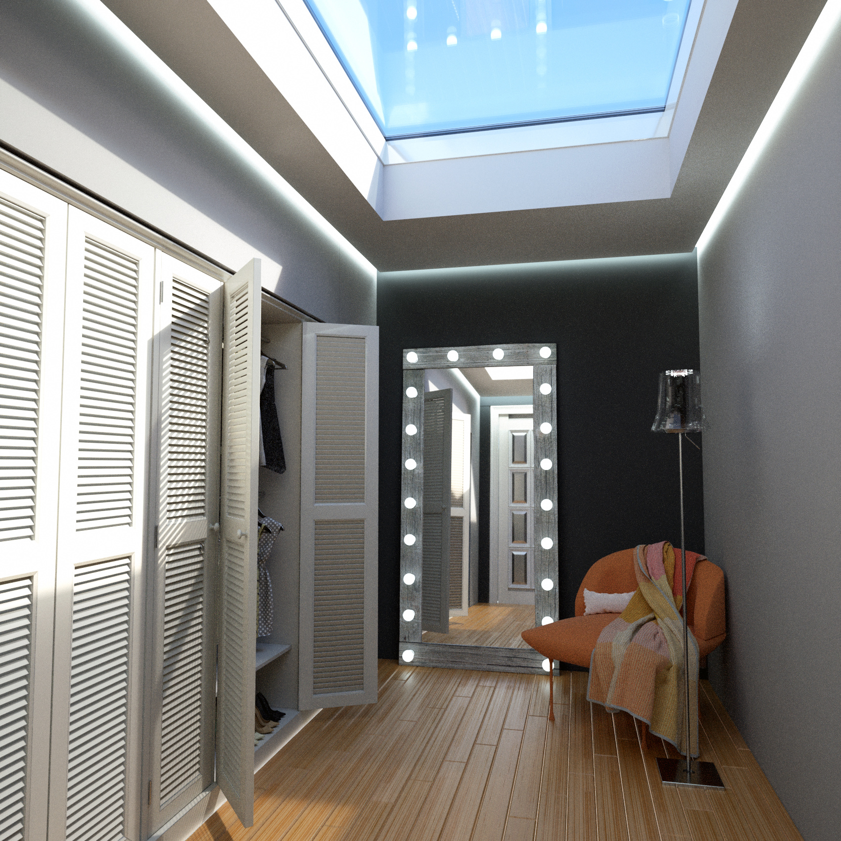 Een platdakraam met zonwerend glas voor minder warmte in de zomer